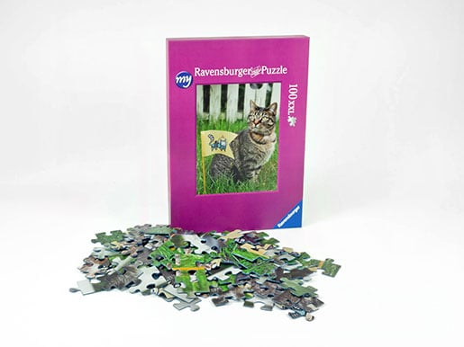 100 pieces photo puzzle box and puzzle pieces